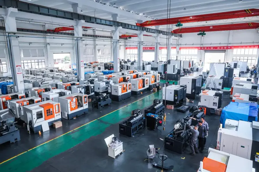 CNC workshop with China-made B2B machinery