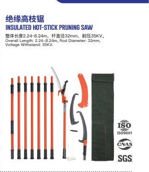 Insulated hot-stick pruning saw