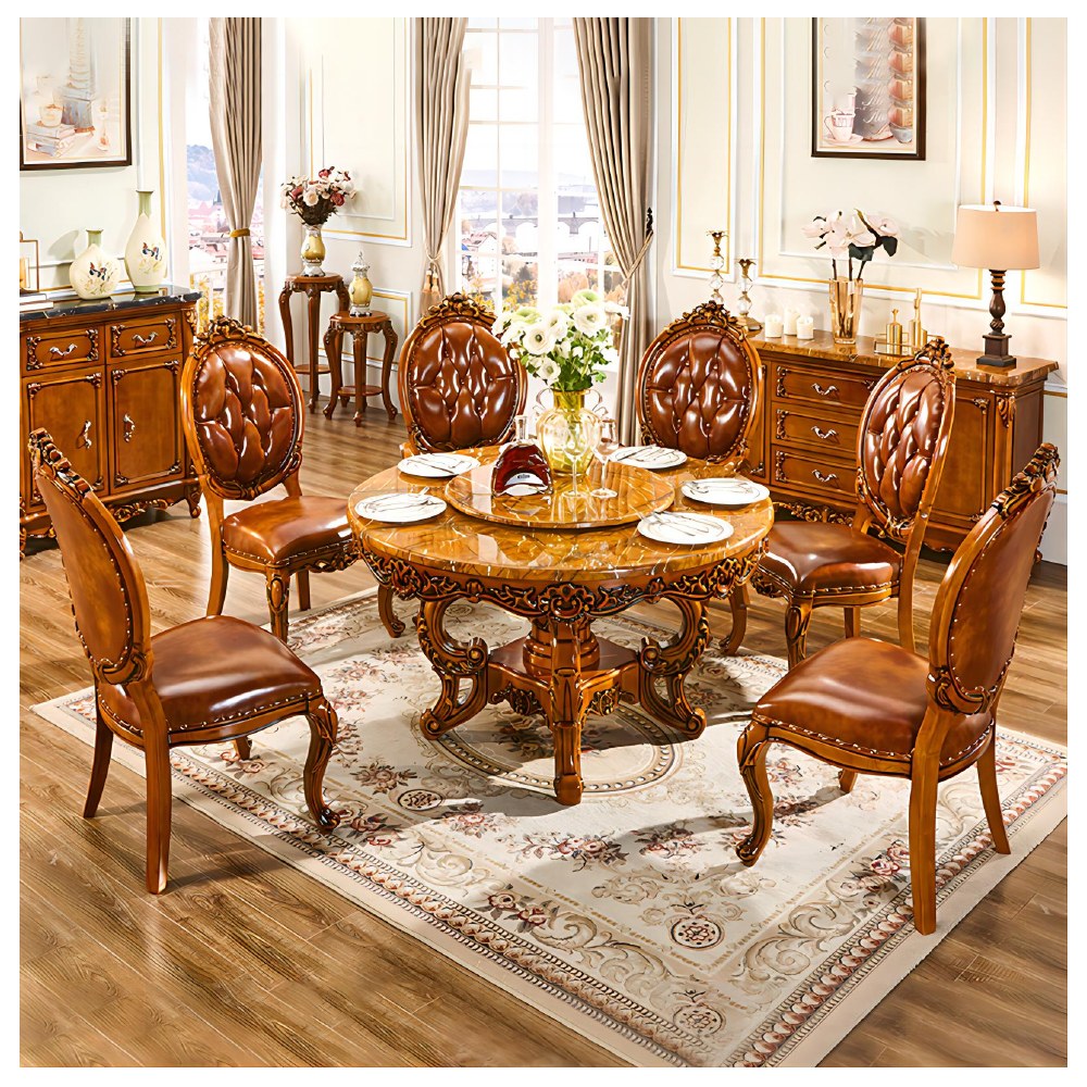 Dark wood and light-finish dining sets - catalogue item 056