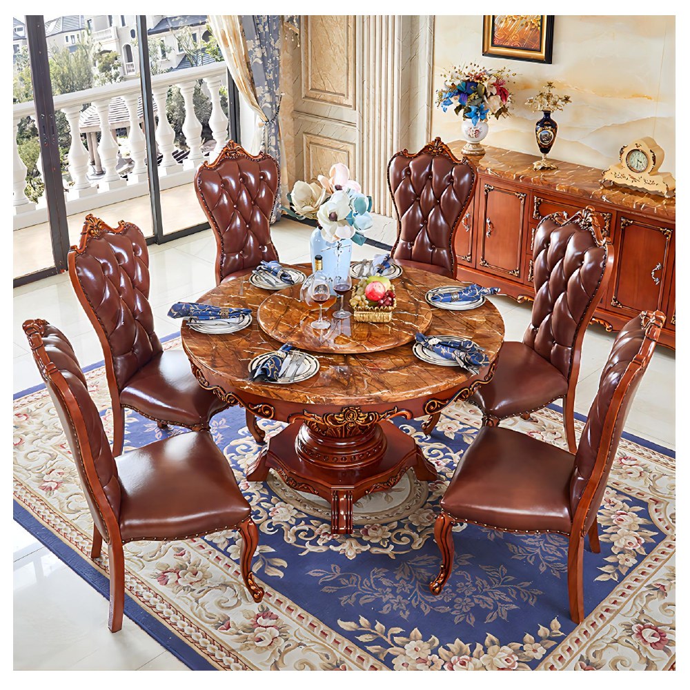 Dark wood and light-finish dining sets - catalogue item 057