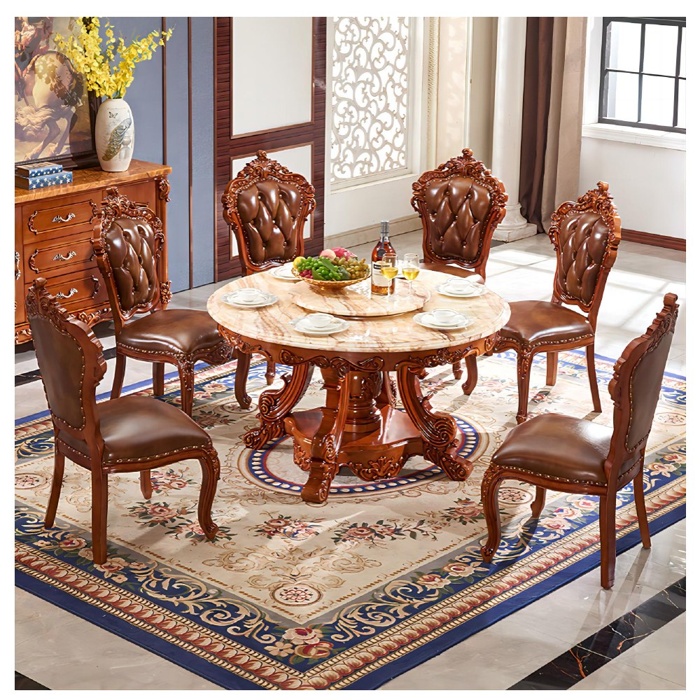 Dark wood and light-finish dining sets - catalogue item 063