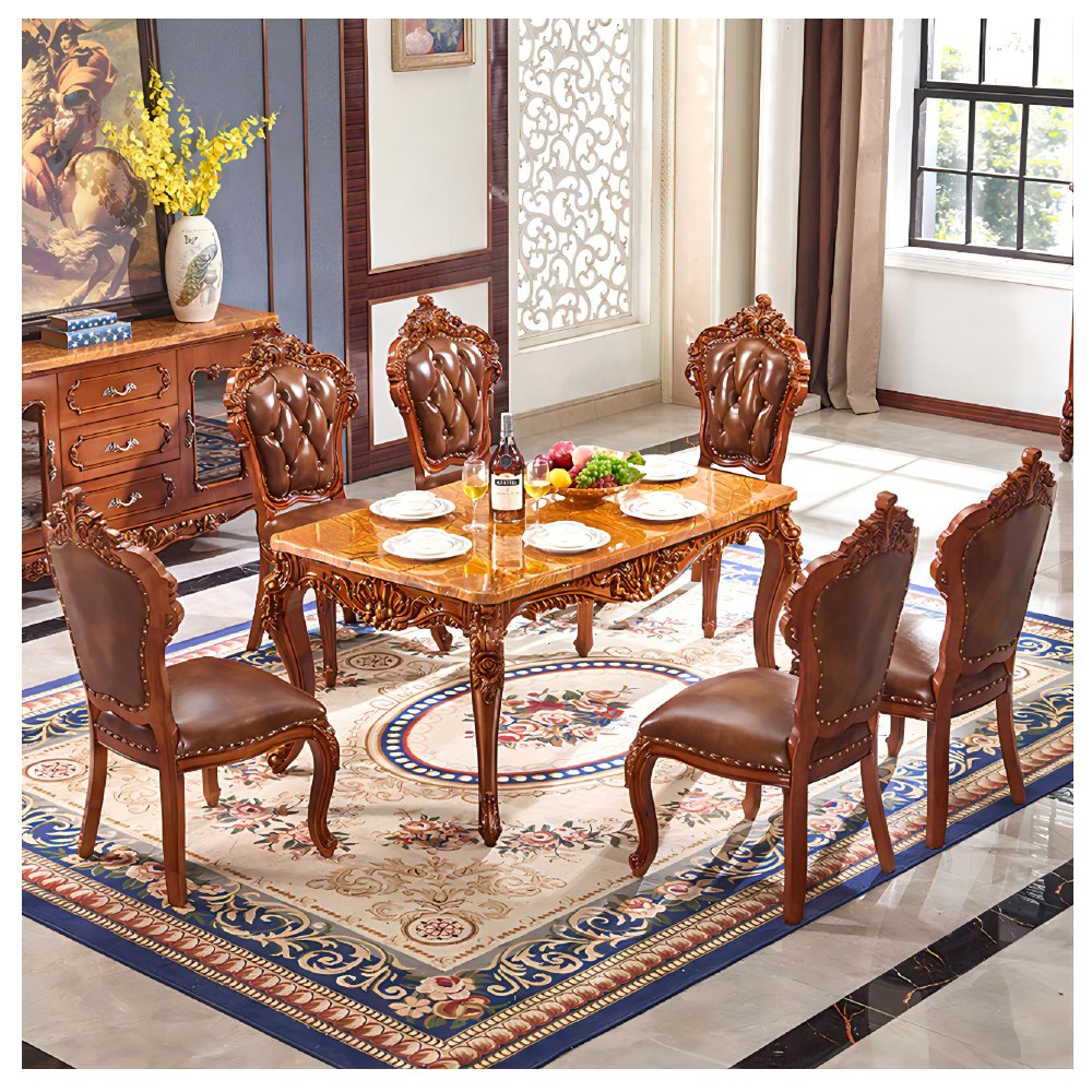 Dark wood and light-finish dining sets - catalogue item 064