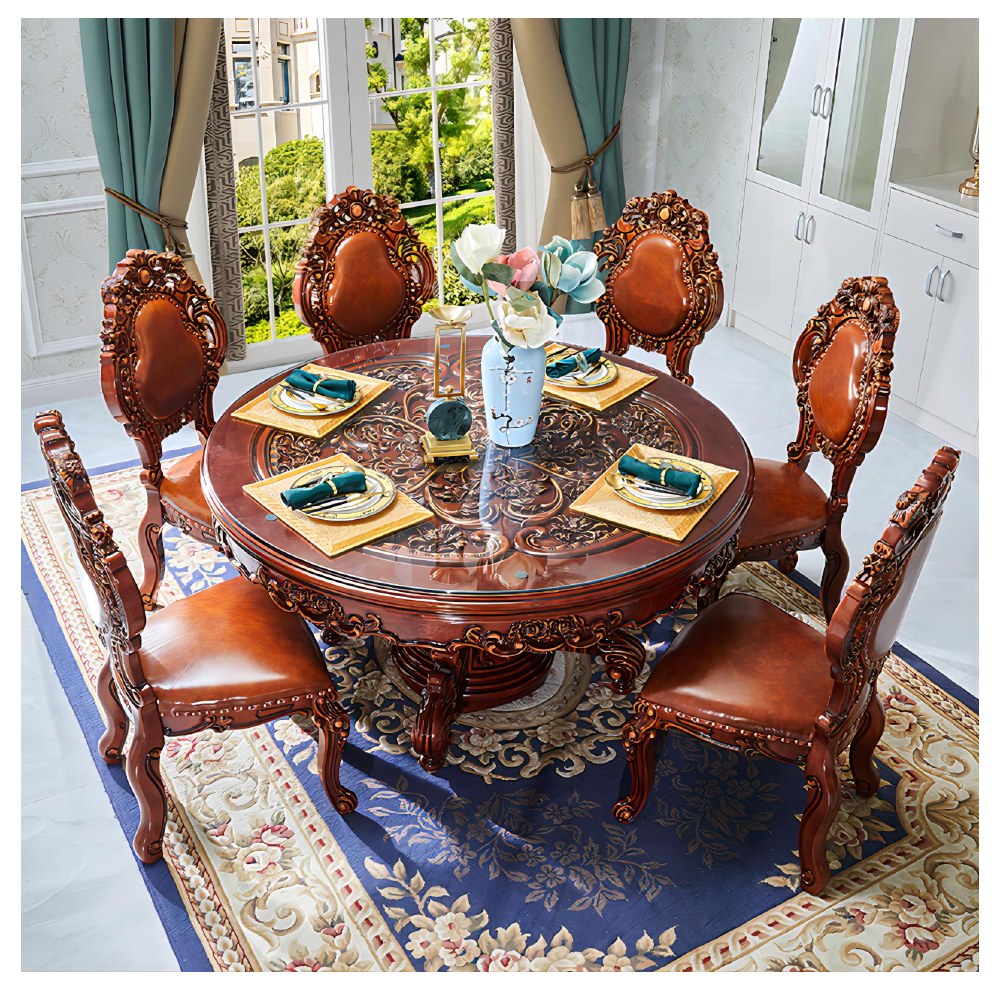 Dark wood and light-finish dining sets - catalogue item 065