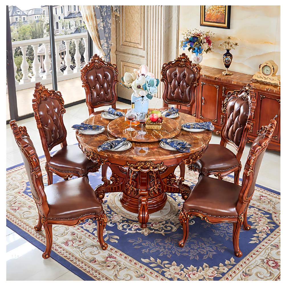 Dark wood and light-finish dining sets - catalogue item 066