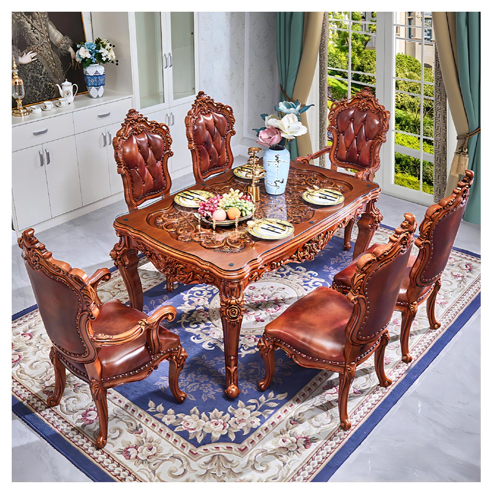 Dark wood and light-finish dining sets - catalogue item 068