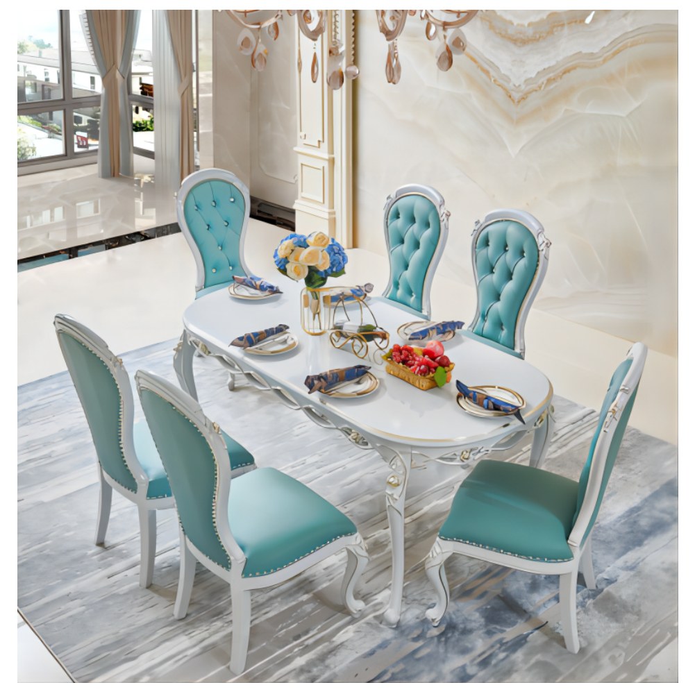 Dark wood and light-finish dining sets - catalogue item 069