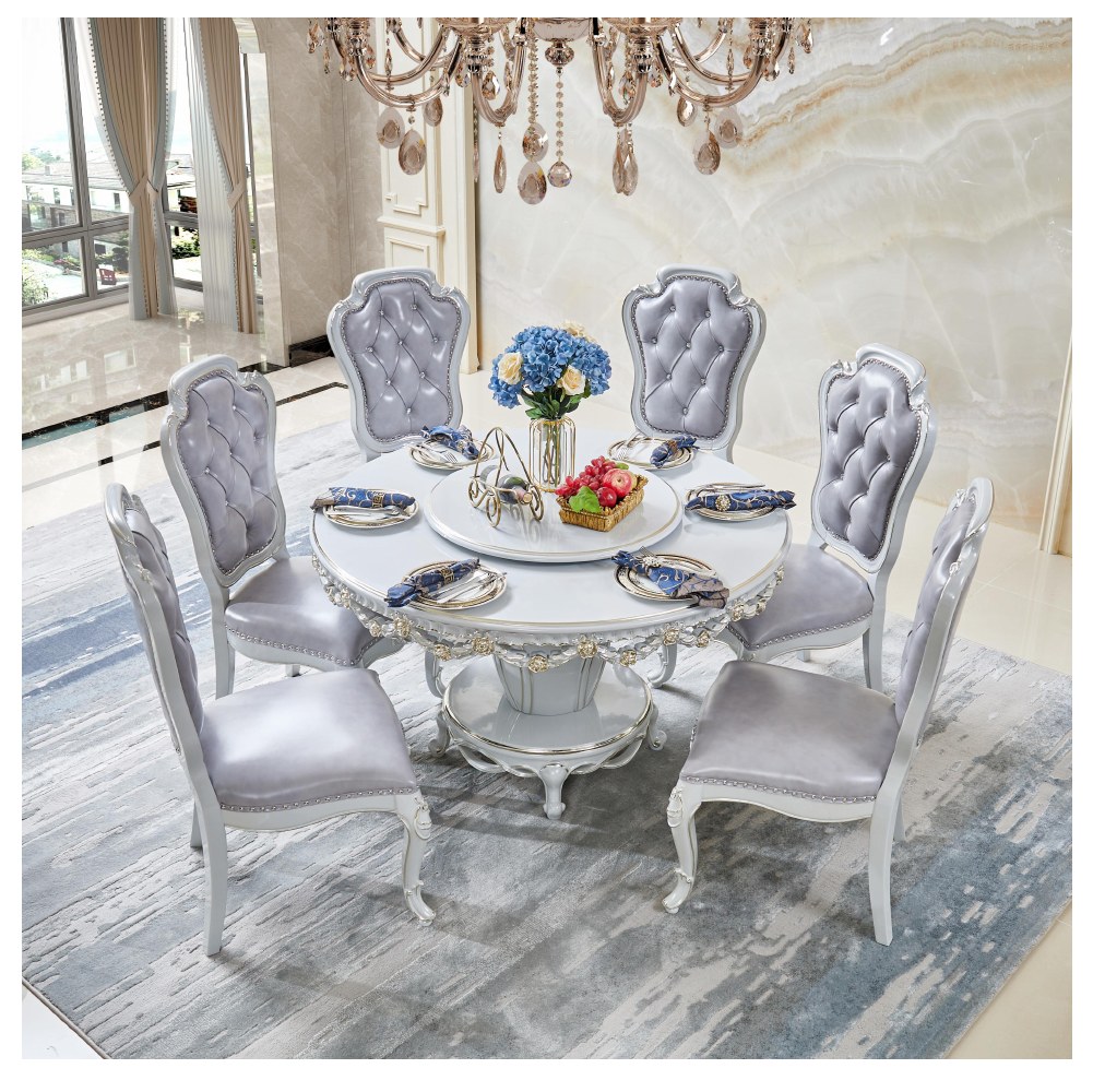Dark wood and light-finish dining sets - catalogue item 070
